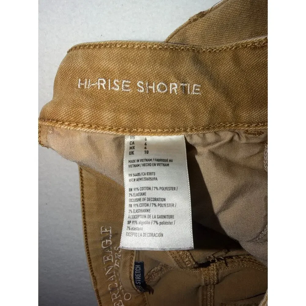 American Eagle women’s super super stretch hi rise shortie jeans shorts